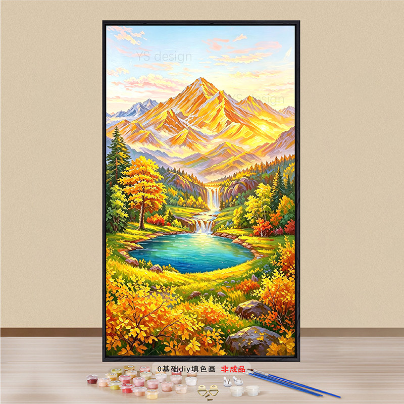 金山聚宝盆山水画数字油画diy