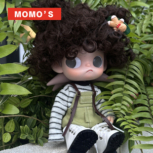 MOMOS 嘎子姐假发娃衣zsiga马丁靴鞋子背带裤潮玩娃衣假发波波卷