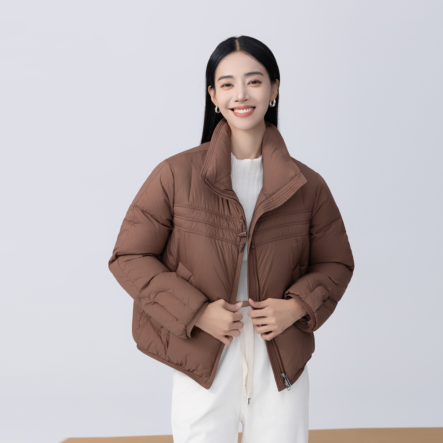 羽绒服女2025新款时尚纯色百搭