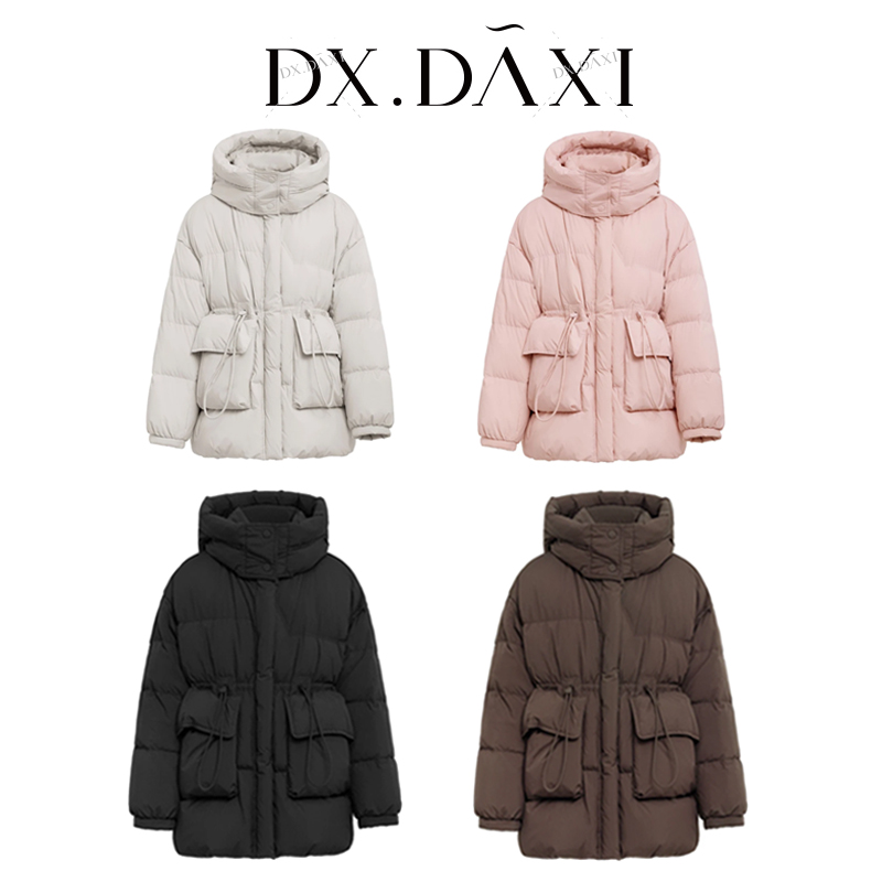 女士羽绒服白鸭绒中长款冬