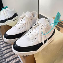 AJ4白水泥篮球夏季新款电母厚底透气百搭aj3高帮运动休闲鞋男女款