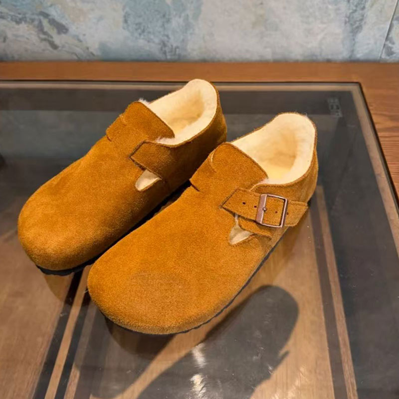 羊皮毛一体勃肯鞋女冬季加绒加厚