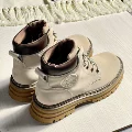 High-Top Leather Boots-White [365-Day Warranty]