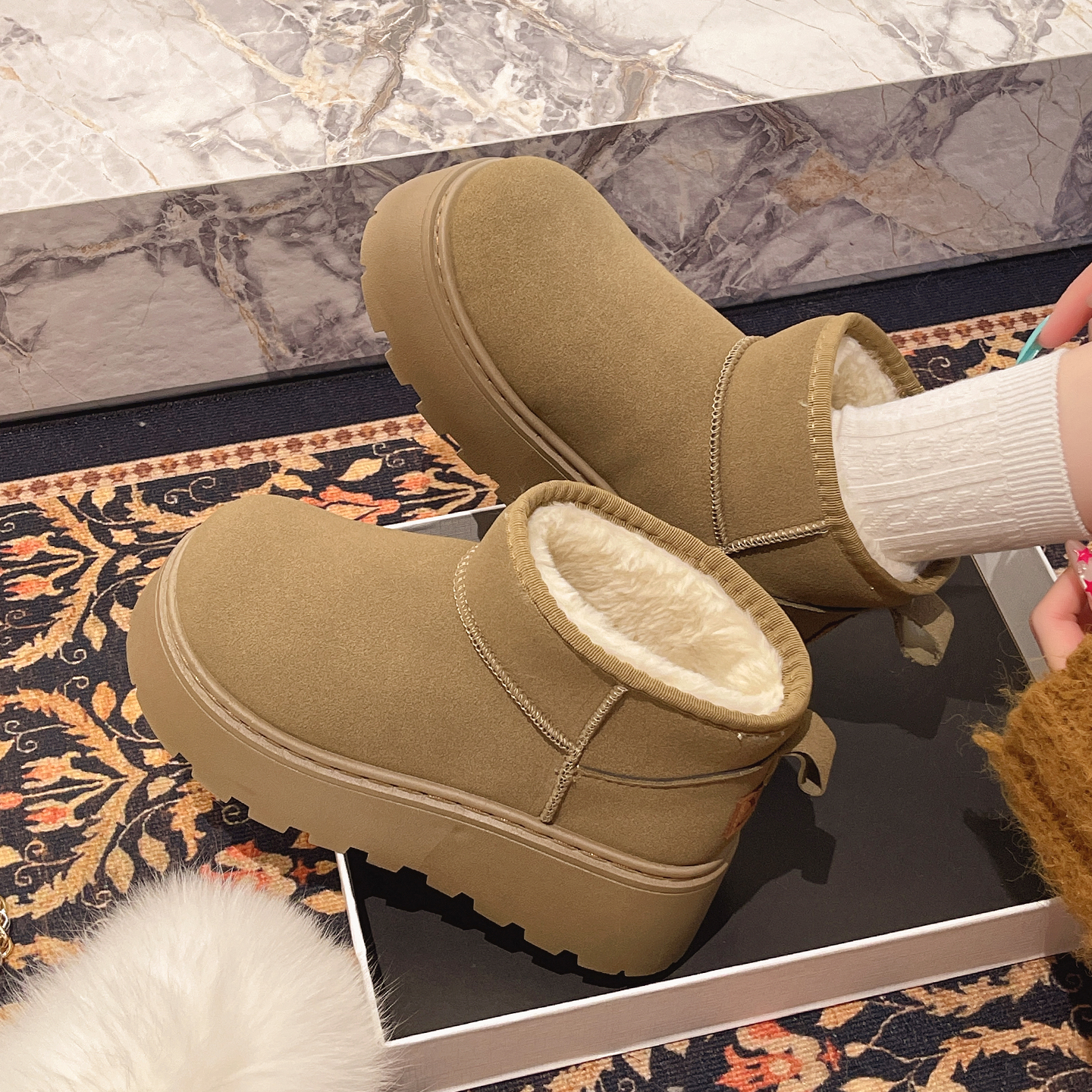 羊皮毛一体雪地靴女新款冬季保暖