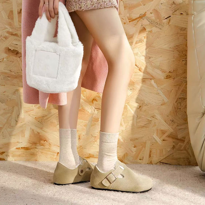 羊皮毛一体全包勃肯鞋女秋冬新款