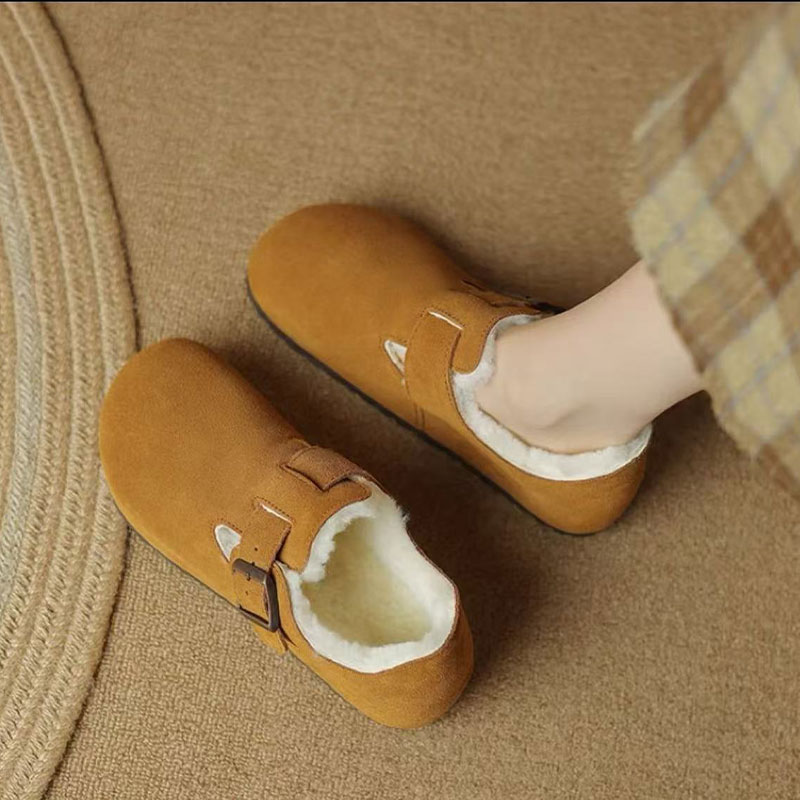 全包加绒羊皮毛一体勃肯鞋女新款