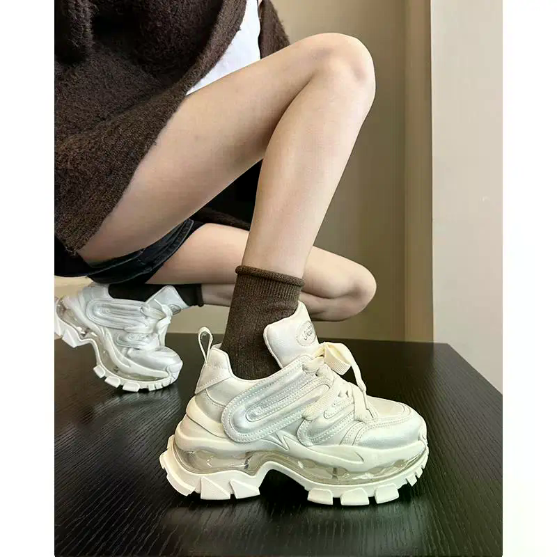 潮酷新风向~欧货气垫鞋厚底白色老爹鞋女小众ins增高休闲鞋运动鞋