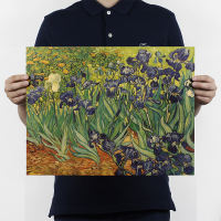 88 oil paintings by Van Gogh, Monet and Picasso, retro kraft paper poster decorative paintings, living room and bar hanging paintings thumbnail 7