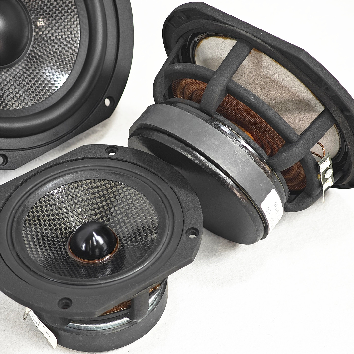 铸铝架大音圈高级碳纤维编织盆双面涂层喇叭反U边定位锥8欧7-4.5