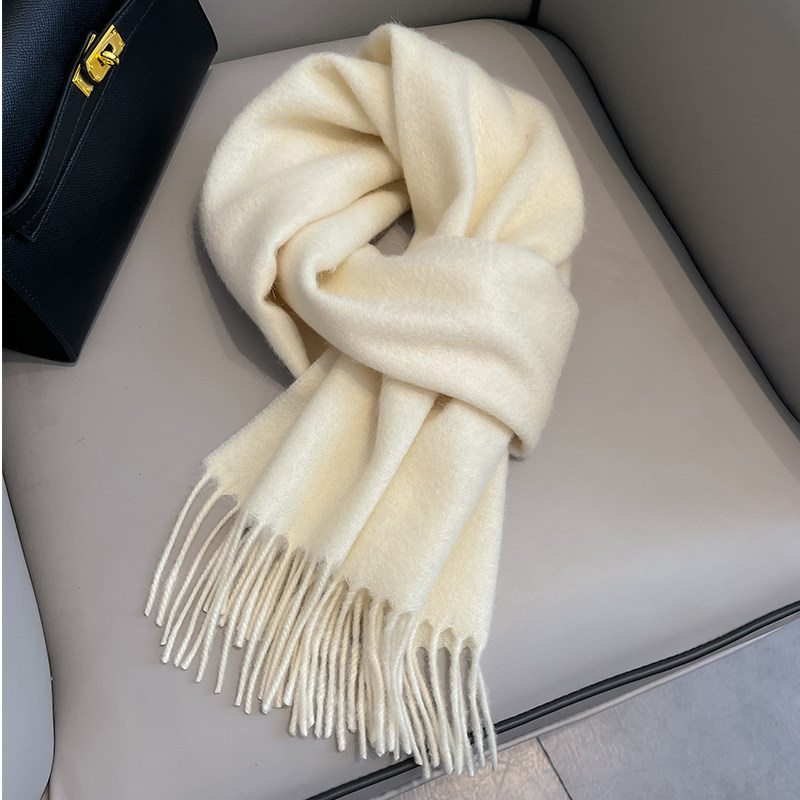 奶白色100%纯羊毛围巾女秋冬季2025新款百搭保暖围脖男士生日礼物,服饰配件/皮带/帽子/围巾,围巾/丝巾/披肩,淘宝优惠券,粉丝福利购,淘宝优惠卷