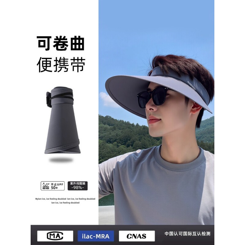 男士户外防紫外线大檐防晒帽图片