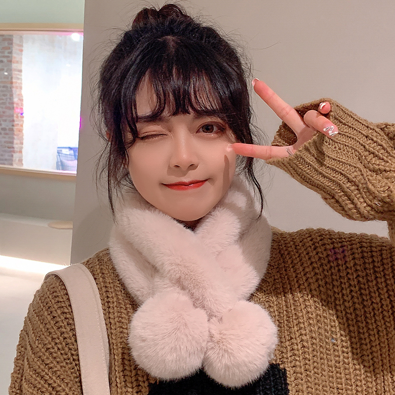 东大门韩国仿兔毛秋冬季皮草围巾