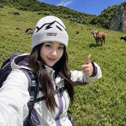 秋冬户外登山保暖大头围针织帽