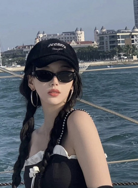 复古猫眼墨镜高级感女2024新款眼镜潮防紫外线开车户外防晒太阳镜