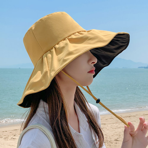 UPF50+渔夫帽UV黑胶防晒遮阳帽