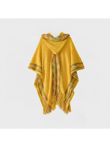 Этнический плащ, накидка из провинции Юньнань, трикотажное платье с капюшоном, шарф