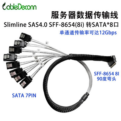 SlimSASSFF8654一拖8SATA数据线