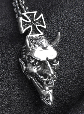 925银十字架男士复古暗黑吊坠