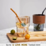 400 мл Стеклянная соломенная чашка с изоляционной крышкой может быть горячим микрофоном