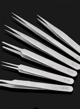 不锈钢镊子VETUS尖头弯头夹子ST-10/11/12/13/14/15