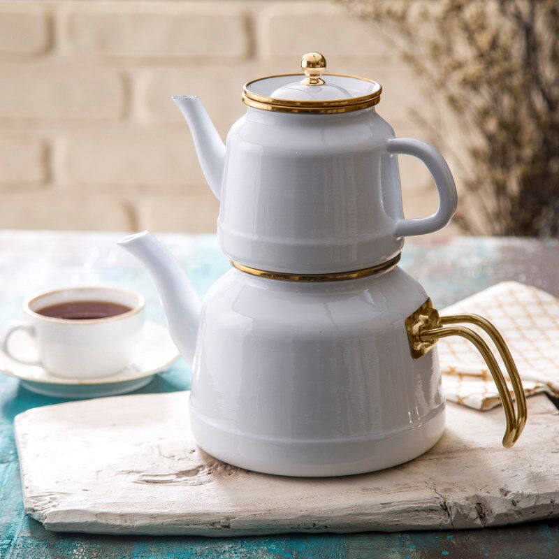 Turkey Emsan Picture Red Teapot Stainless Steel double-deck Red Teapot 1.5L + 1L Non-Spotin the Tableware , Tea set , Teapot  category - from Buy2taobao.com to provide professional Taobao agent buy service