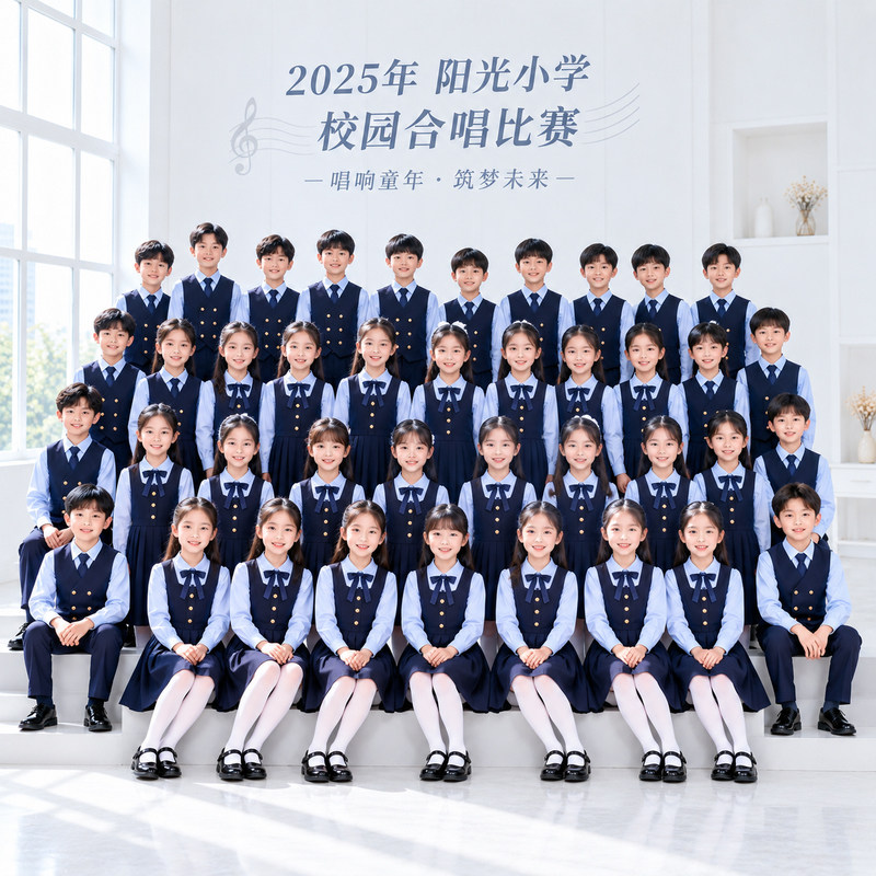 国庆中小学生合唱朗诵深蓝校服