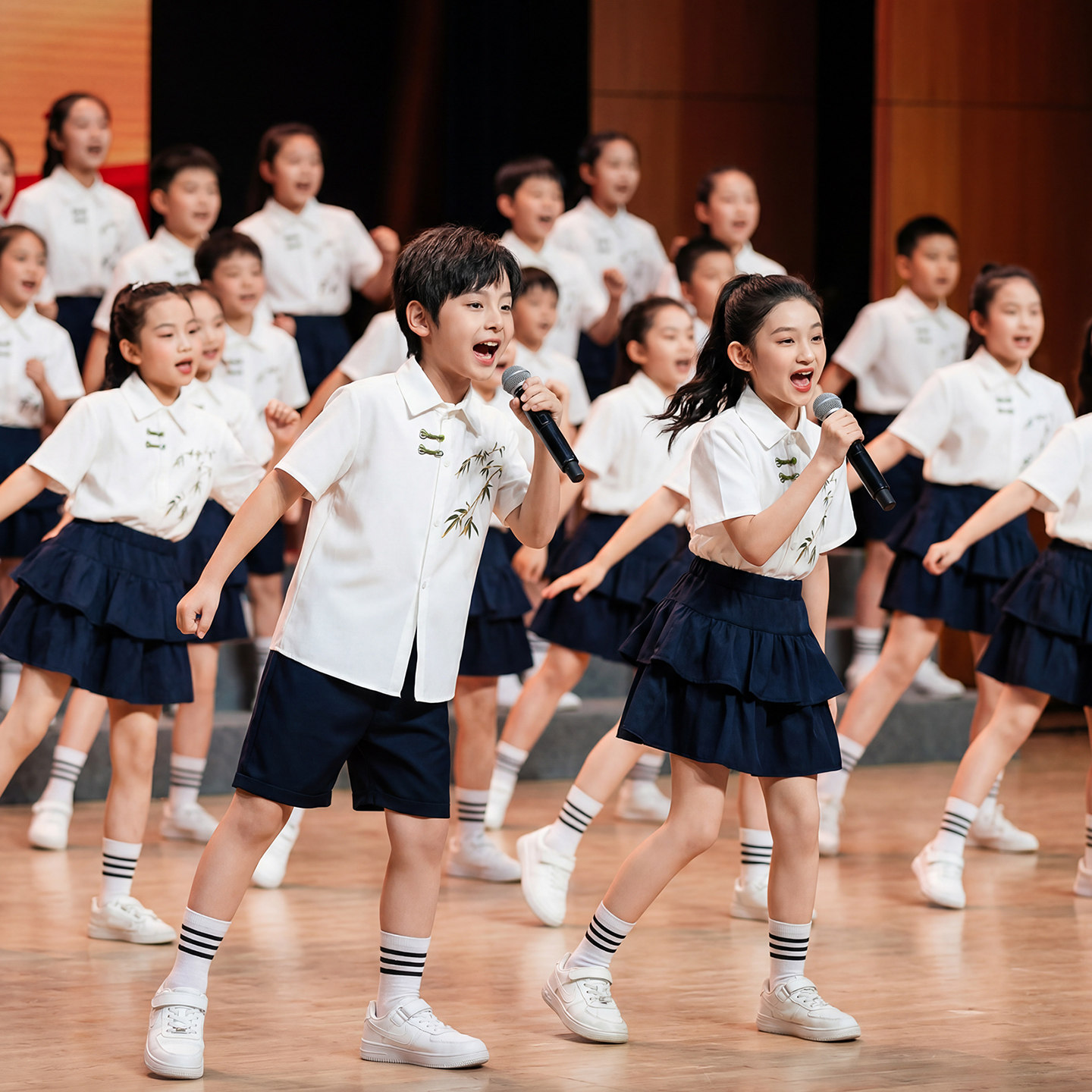 毕业季中小学生儿童合唱演出服中儿童演出服