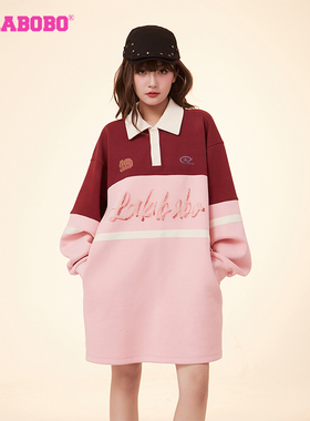 多巴胺LALABOBO24春季新复古休闲字母涂鸦针织连衣裙|CBDA-WLZY11