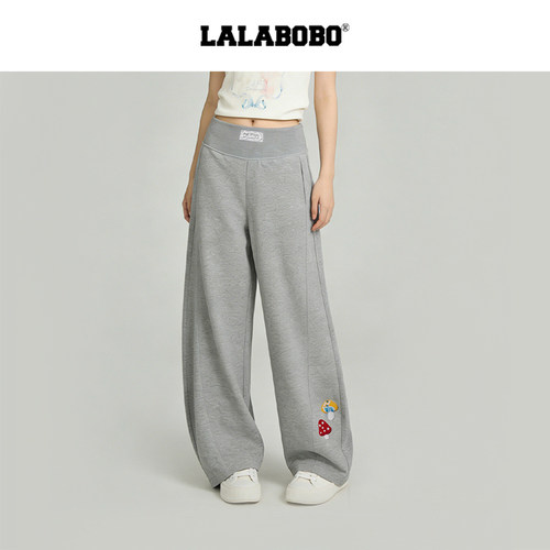 LALABOBO蘑菇弯刀针织裤