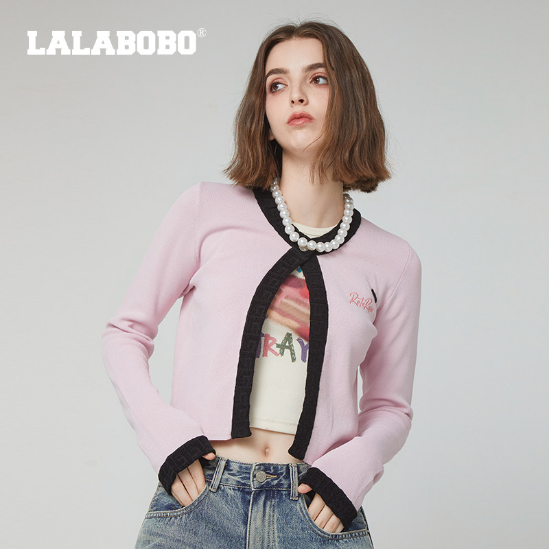 LALABOBO26年夏季针织衫女长袖新款官方正品秋季松弛感上衣针织开