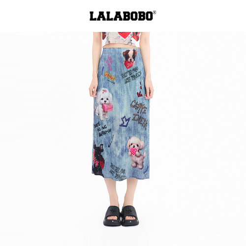 LALABOBO小狗满印半裙