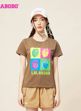 [美拉德]LALABOBO春季新品潮流百搭水果圆领短袖T恤|LBCB-WSDT35