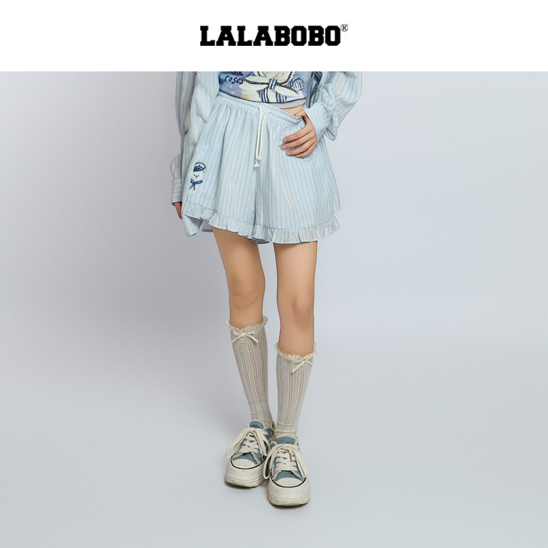 LALABOBO海军熊衬衫套装-短裤