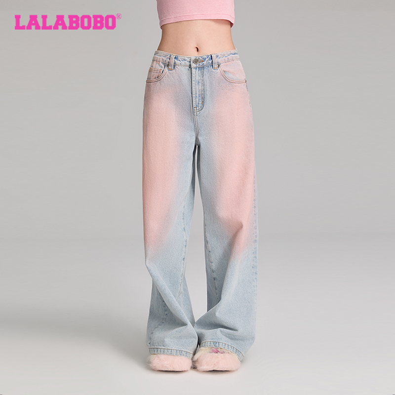 LALABOBO王勉腮红牛仔裤