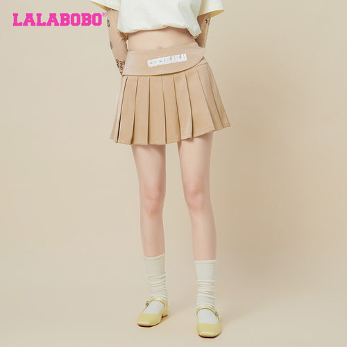 LALABOBO学院风a字裙百褶半裙