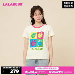 T恤女 LALABOBO春新潮流甜美可爱风百搭水果圆领短袖 LBCB WSDT35