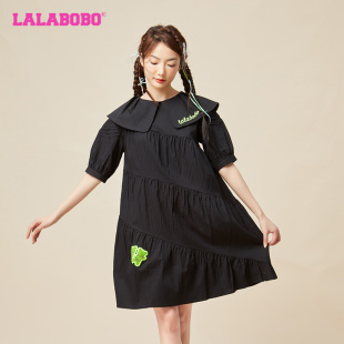 新品 LBCB 款 连衣身裙 WLZY12 毛毛熊翻领A型梭织短袖 LALABOBO春季