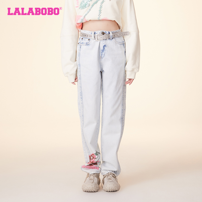 LALABOBO牛仔裤骰子水果