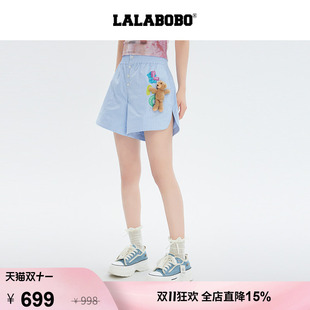 【玩偶熊系列】LALABOBO 短裤套装夏新款女原创潮清新条纹热裤