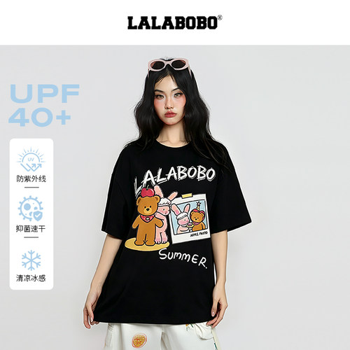 LALABOBO熊兔拥抱爱短袖T恤