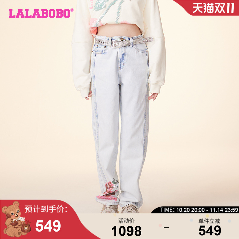 LALABOBO牛仔裤骰子水果