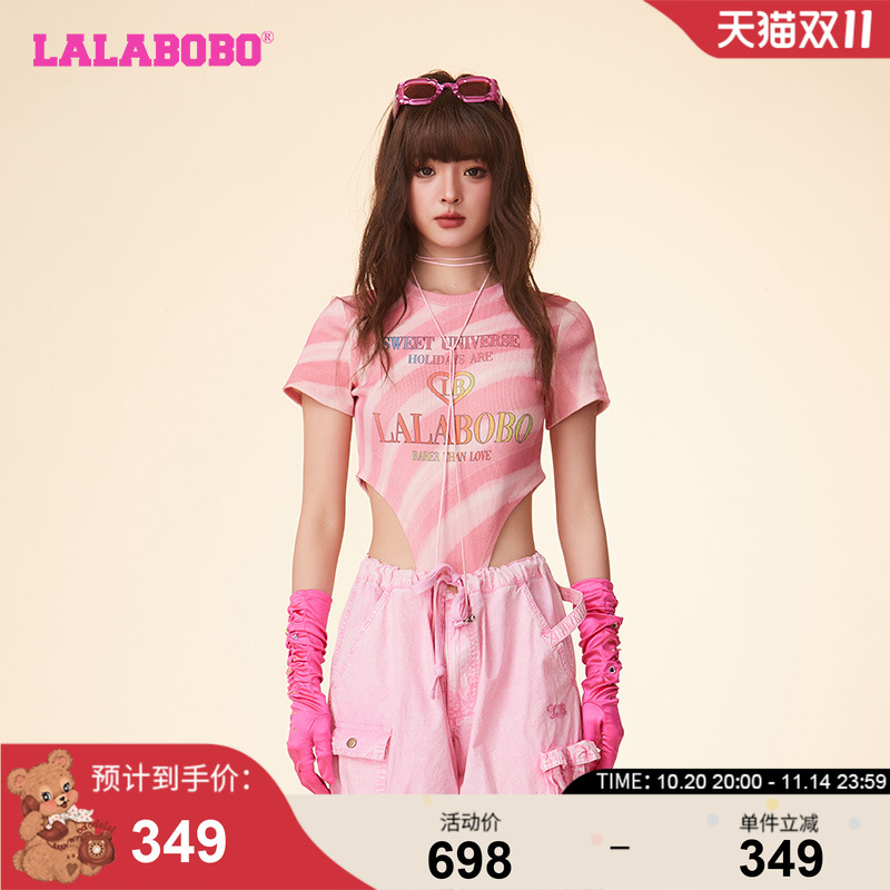 LALABOBO短袖T恤扎染满印