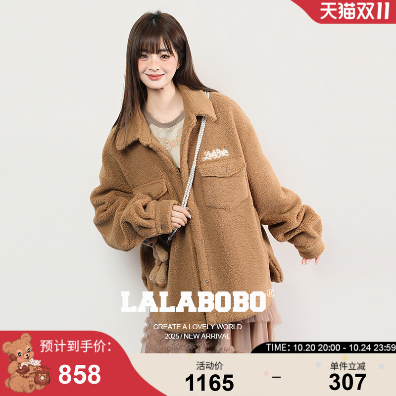 LALABOBO立体玩偶衬衫式毛绒外套