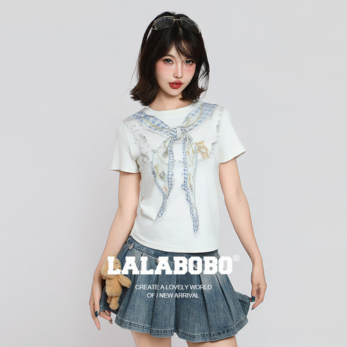LALABOBO蔡卓凡视错丝巾凉感T
