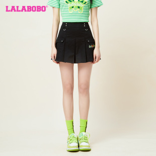 LBCB LALABOBO秋季 毛毛熊口袋A型梭织短裙半身裙 时尚 WXZQ15 新品