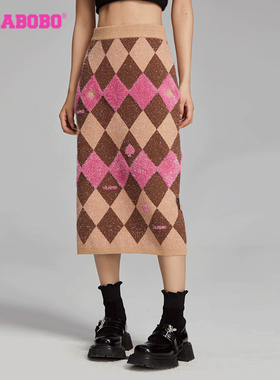 LALABOBO25年夏季半身裙女原创新款JK流行格子中长裙LBDC-WXZQ15