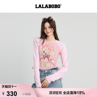 【卷发泡芙】LALABOBOT恤 夏新款潮原创百搭修身圆领长袖上衣