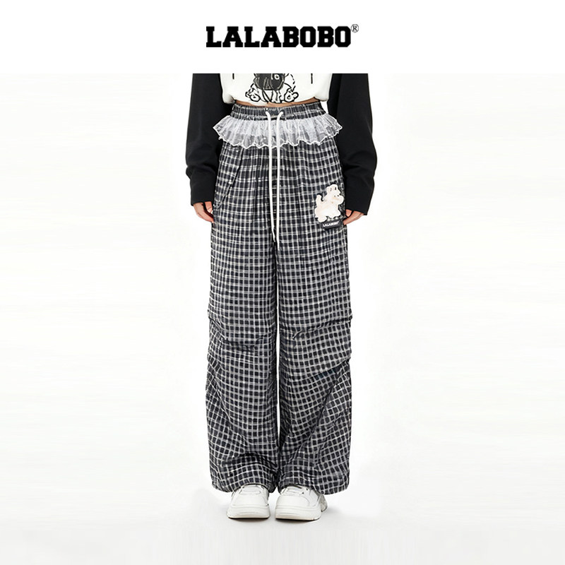 【宠宠欲动】LALABOBO休闲长裤25年秋新潮原创慵懒风格子宽松裤子