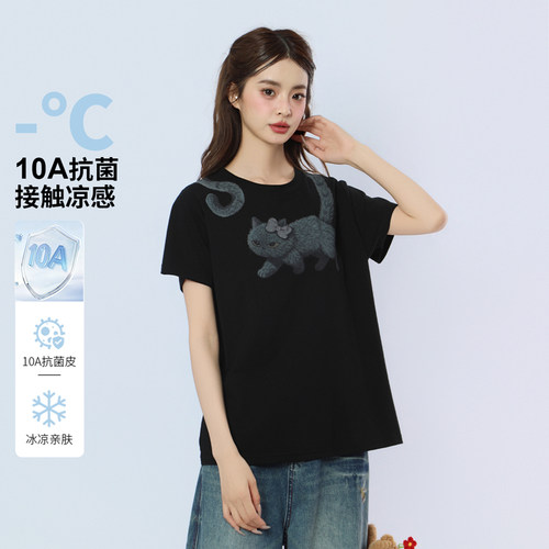 LALABOBO小猫直筒短袖T