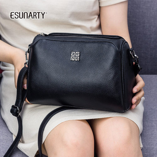 esunarty头层牛皮包单肩斜挎包